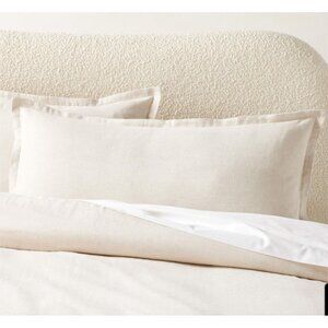 CB2 Kellen Organic Cotton-Blend Beige King Pillow Shams Set of 2
